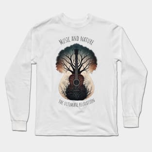 Acoustic Guitar Tree of Life |Gift for Guitar Player | Nature Guitarist | Motivational quotes Long Sleeve T-Shirt